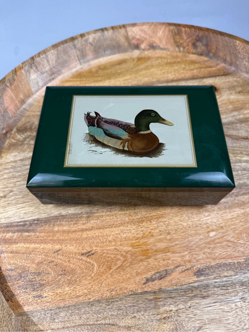 Vintage Otagiri Japan Mallard Duck Music Box My Way Lacquerware